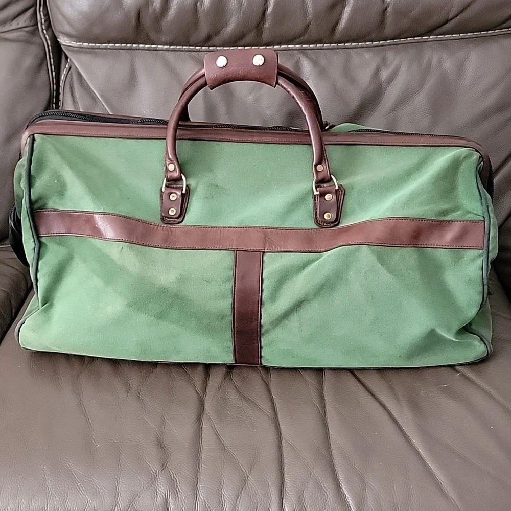 Orvis Vintage Duffle Bag Canvas and Leather Made In USA
